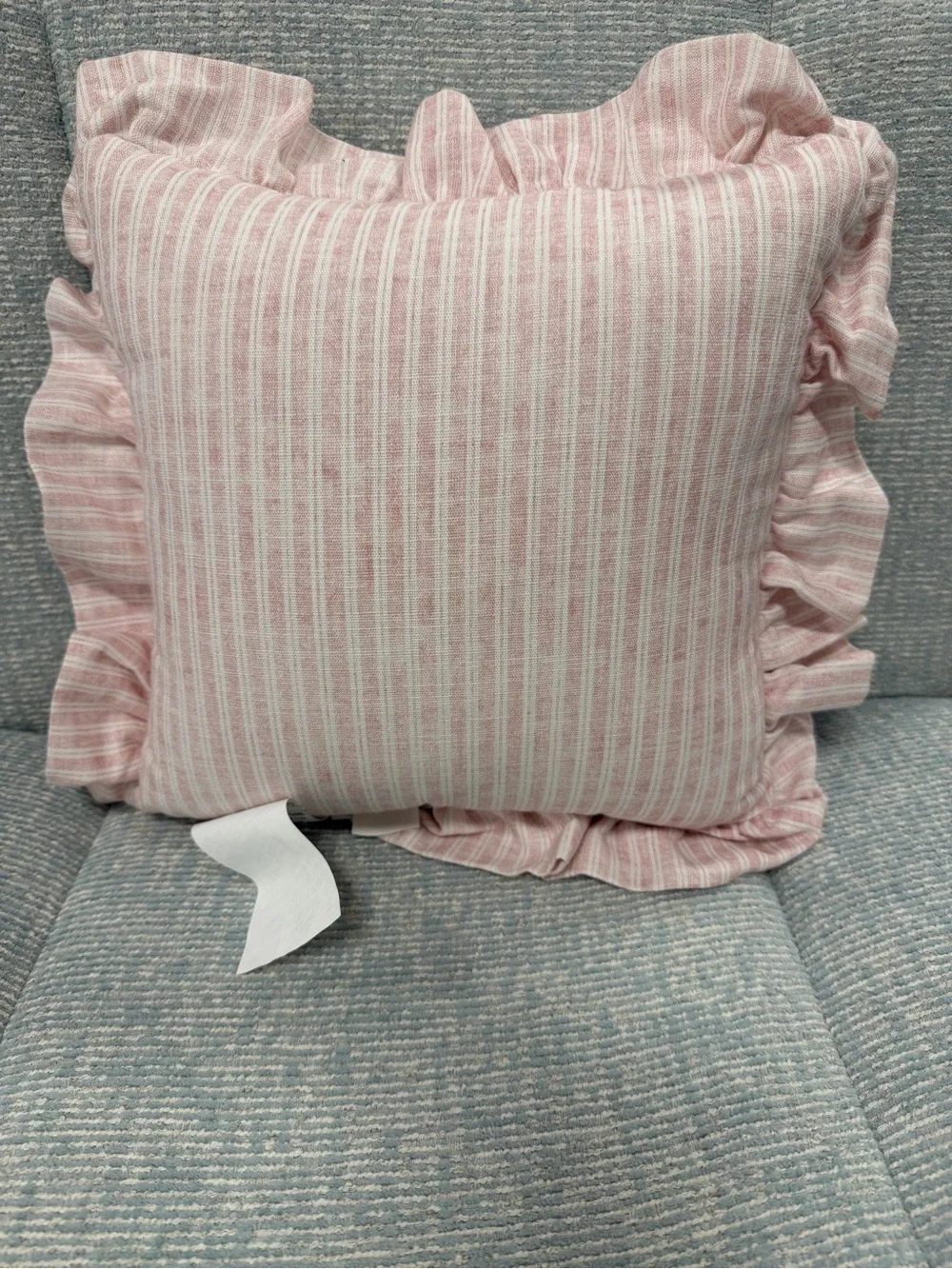 Hope you like dogs Striped Pinstripe Decorative Pillow Ruffles Embroidered